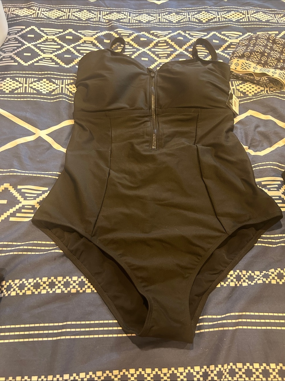 torrid Black One-Piece Swimsuit with Front Zip